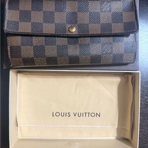 Louis Vuitton Brown and Black Checkered Wallet